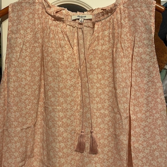 Madewell Light Pink Silk Short‎ Sleeve Sleeveless Top - Picture 2 of 8